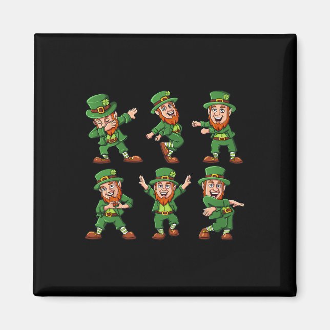 Aimant Dancing Leprechauns St Patrick's Day Fun Boys Girl (Devant)