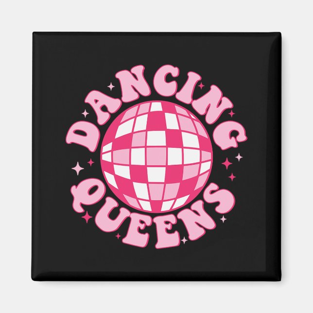 Aimant Dancing Queen Retro Bridesmaids 70's Disco Bachelo (Devant)