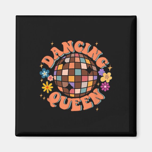 Aimant Dancing Queen Retro Bridesmaids 70's Disco Bachelo (Devant)