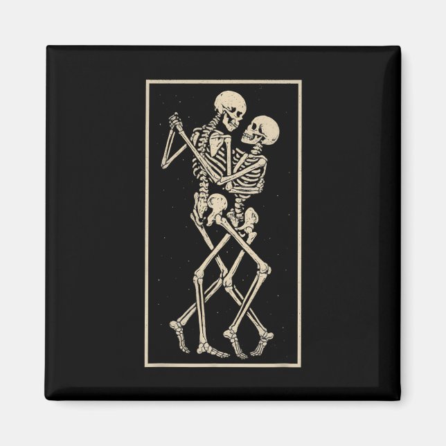 Aimant Dancing Skeleton Couple - Romantic Gothic Hallowee (Devant)