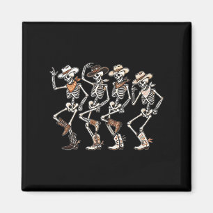 Aimant Dancing Skeleton Cowboys Western Country Rodeo Hal