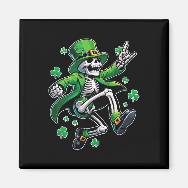 Aimant Dancing Skeleton Leprechaun St. Patrick's Day (Devant)