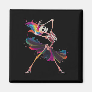 Aimant Dancing Skeleton Rainbow Llerina Halloween