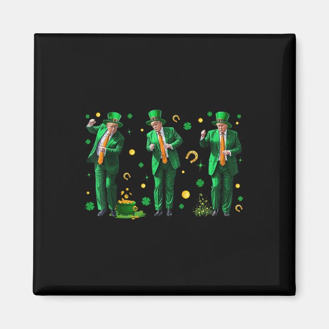 Aimant Dancing Trump St. Patricks Day, Uni-adultes, (Devant)