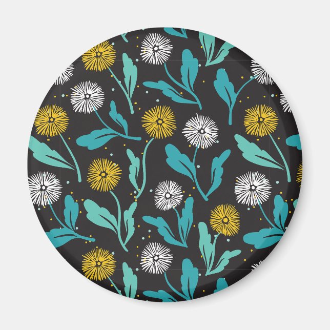 Aimant Dandelion de printemps Fleurs et design Feuille (Devant)