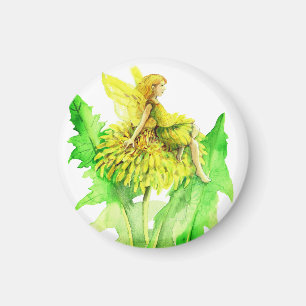Aimant Dandelion Peinture d'aquarelle de fée