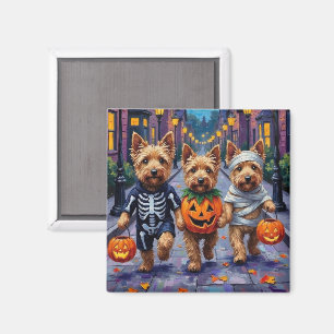 Aimant Dandie Dinmont Terrier Trick-or-Treating Halloween