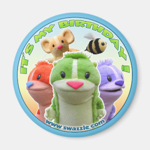 Aimant d'anniversaire de fables de forêt