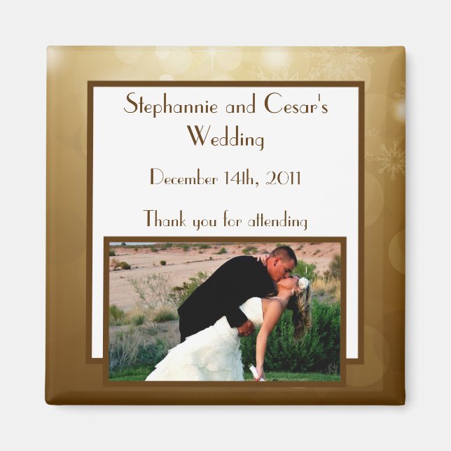 Aimant d'annonce 2"x2" Noël Flou Cuivre (Devant)