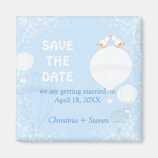 Aimant Dans l'Air Baby Blue Wedding Enregistrer la date