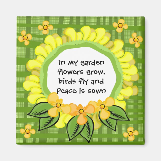 Aimant Dans mon jardin... Carré magnétique (Devant)