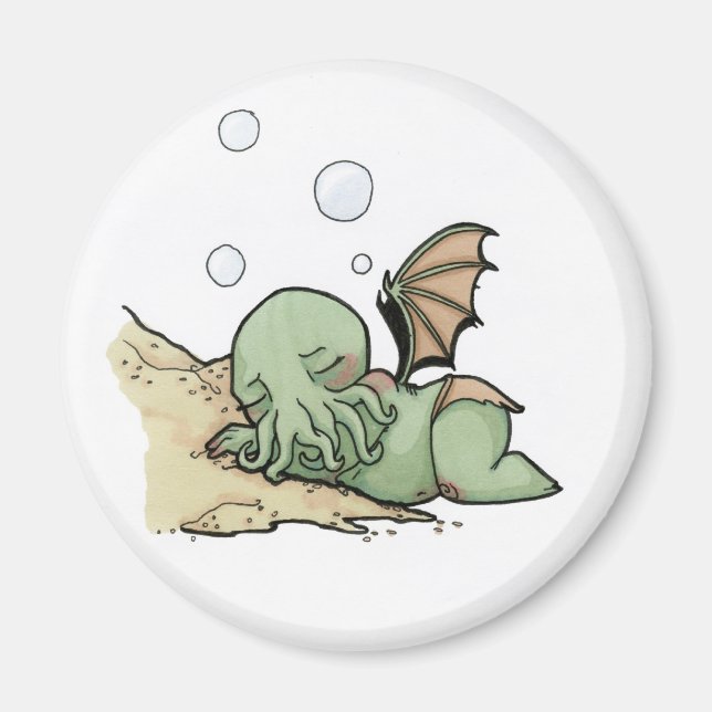 Aimant Dans sa maison à R'lyeh, Cthulhu mort attend de rê (Devant)
