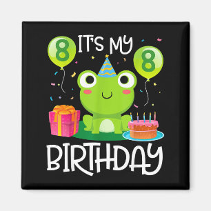 Aimant Danse de grenouille ballons gâteau heureux 8 ans a