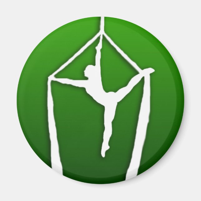 Aimant Danse de soie aérienne sur vert (Devant)