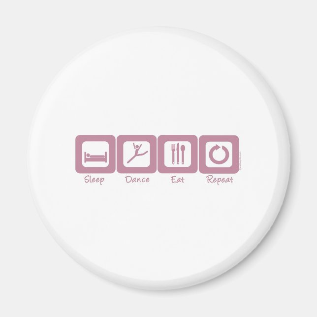 Aimant Danse du sommeil Manger Répéter (Devant)