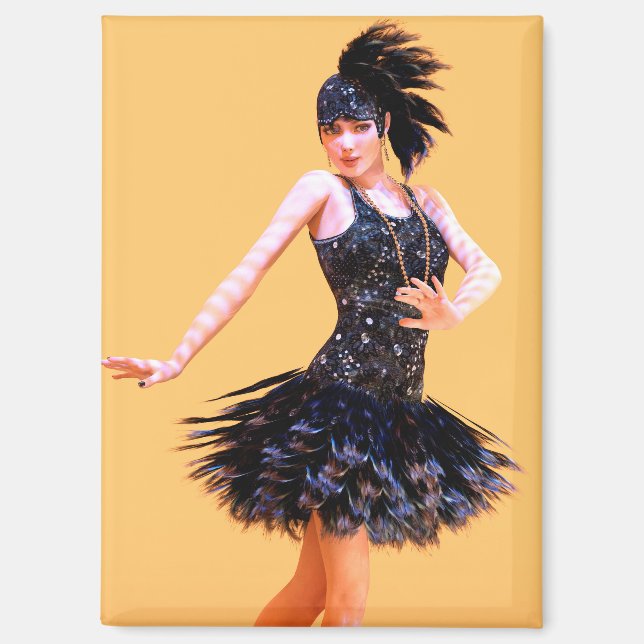 Aimant Danse Flapper Vintage (Recto)