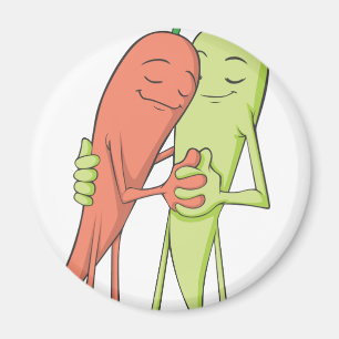 Aimant Danse romantique de deux poivrons de piment