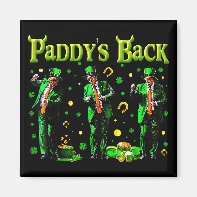 Aimant Danser Drôle Trump Jour de la Saint Patrick Paddle (Devant)