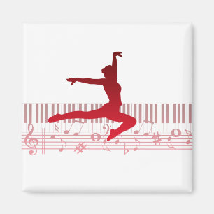 Aimant Danseur de ballet sur un clavier