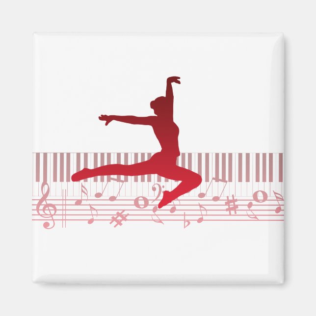 Aimant Danseur de ballet sur un clavier (Devant)