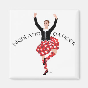 Aimant Danseur highlandais écossais rouge et noir