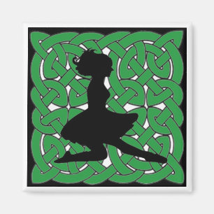 Aimant Danseur irlandais sur Green Celtic Knot