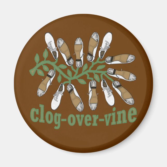 Aimant Danseurs De Clogging Clog Sur La Vine Drôle (Devant)