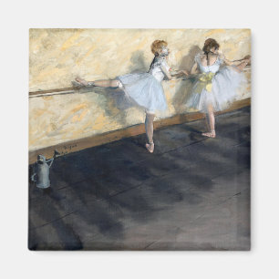 Aimant Danseurs Pratiquant au Barre, Edgar Degas