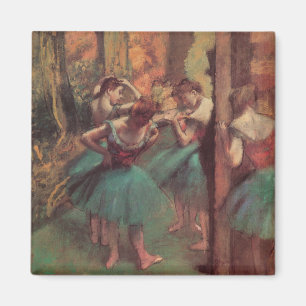 Aimant Danseurs, rose et vert par Edgar Degas