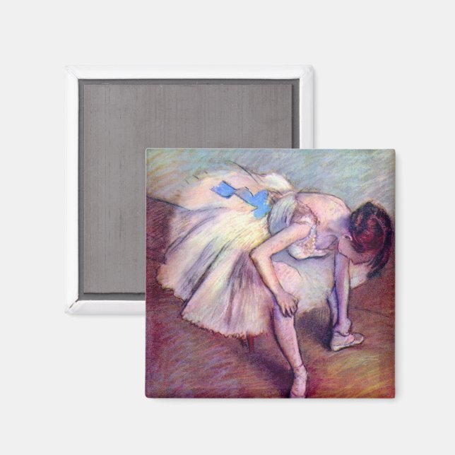 Aimant Danseuse assise par Edgar Degas, Art de ballet vin (Recto/Verso)