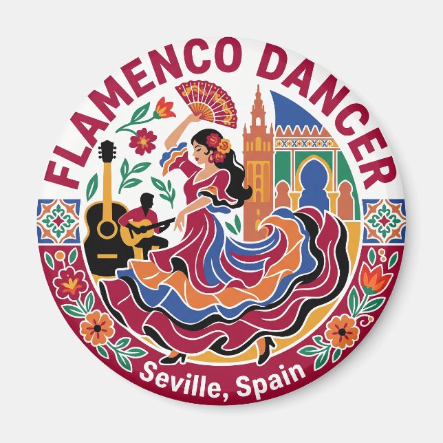 Aimant Danseuse de flamenco Espagne (Devant)