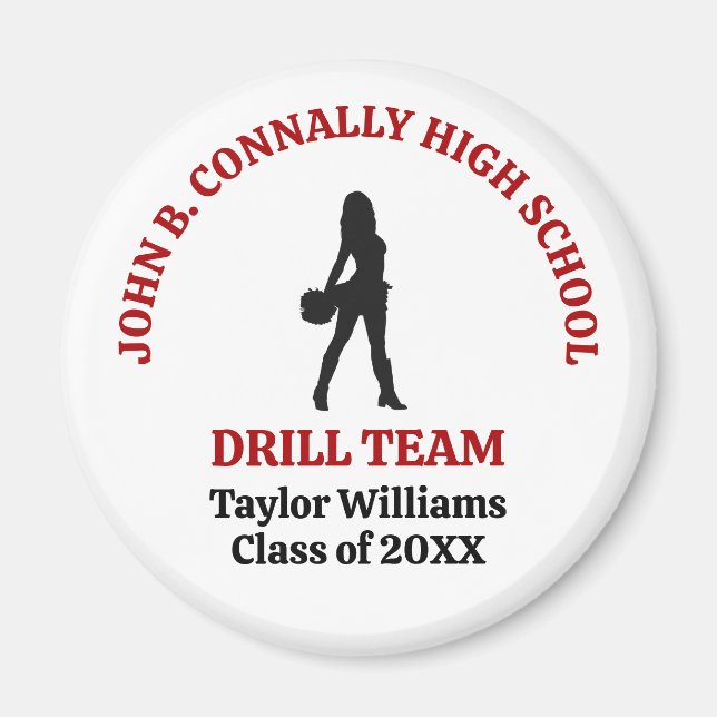 Aimant Danseuse de l'équipe de drill personnalisée de lyc (Devant)