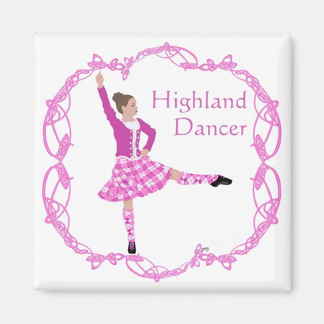 Aimant Danseuse des Highlands écossais Motif celtique Ros (Devant)