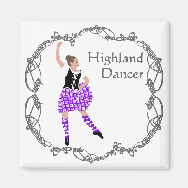 Aimant Danseuse des Highlands écossais Noeud celtique Vio (Devant)