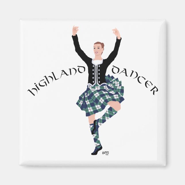 Aimant Danseuse écossaise Highland Fling (Devant)