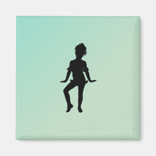 Aimant Danseuse verte la plus mignonne