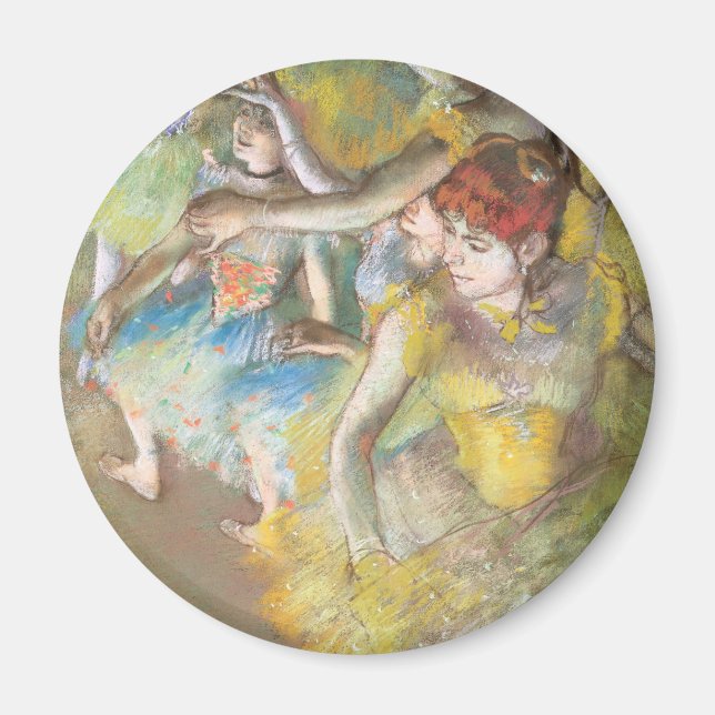 Aimant Danseuses de ballet sur la scène par Edgar Degas (Devant)
