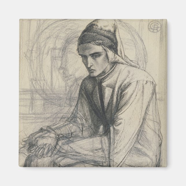 Aimant Dante in Meditation Holding a Pomegranate, c.1852 (Devant)