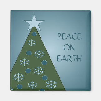 Aimant d'arbre de Noël bleu paisible