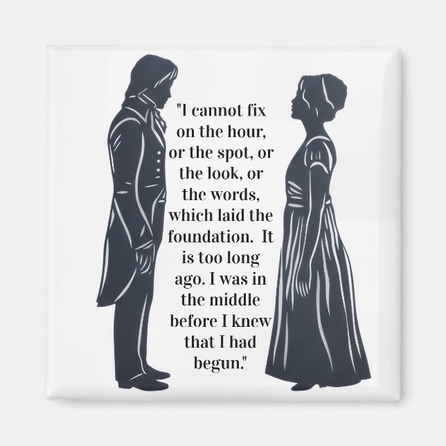 Aimant Darcy et Elizabeth Silhouette avec citation (Devant)