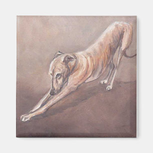 Aimant d'art de chien de bout droit de lévrier