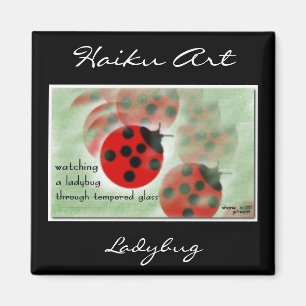 Aimant d'art de Haiku de coccinelle