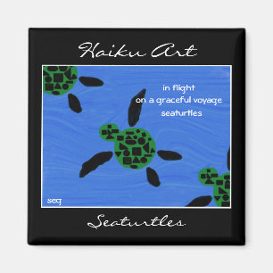 Aimant d'art de Haiku de Seaturtles