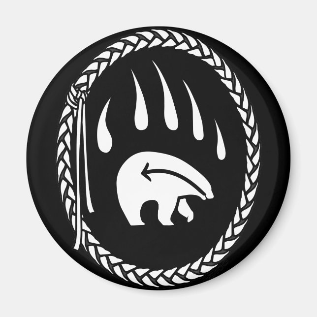 Aimant d'art de l'ours tribal Aimant d'art de la f (Devant)