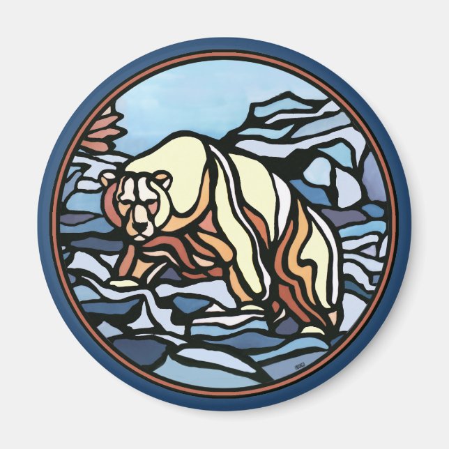 Aimant d'art de l'ours tribal Aimant d'art de la f (Devant)