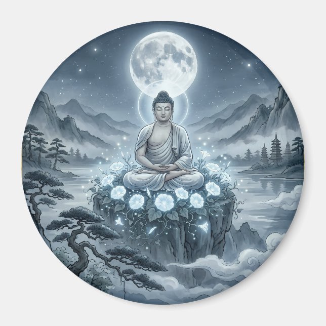 Aimant d'art de méditation Gautam Bouddh - Dham pa (Devant)