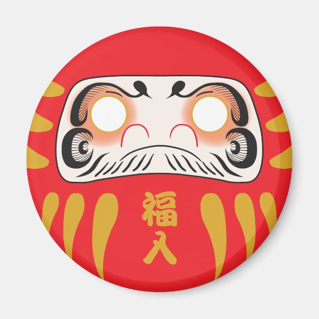 Aimant Daruma japonais (pas d'yeux) (Devant)