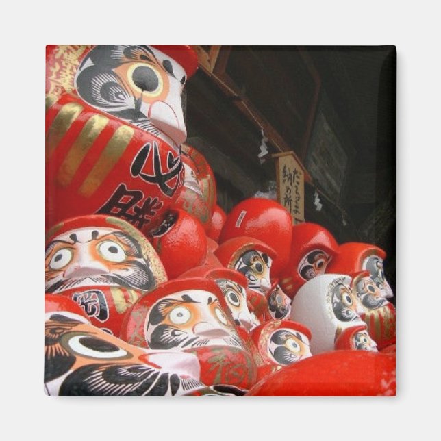 Aimant Daruma San Japonais bonne poupées de chance (Devant)