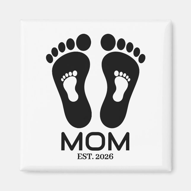 Aimant Date d'arrivée de Bébé pour Nouvelle Maman Emprein (Devant)