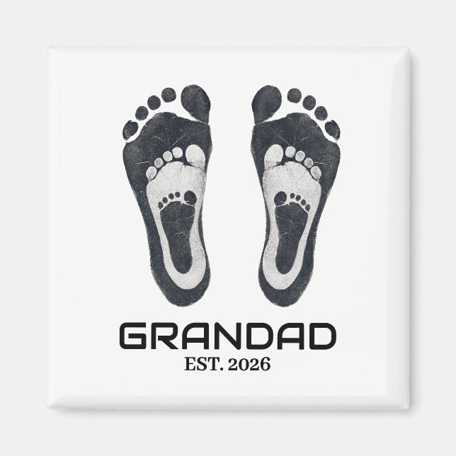 Aimant Date de création de l'empreinte de pied de bébé po (Devant)